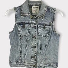 Garage DENIM GRG DNM Sz XS Vest, metal embellishments & Camo interior Sz XS