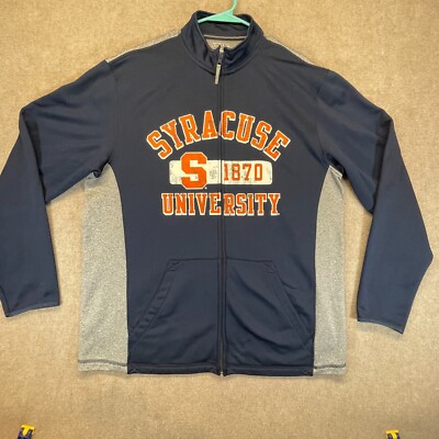 Syracuse University Sweatshirt Women's XL Full Zip Mock Neck Jansport Navy Gray