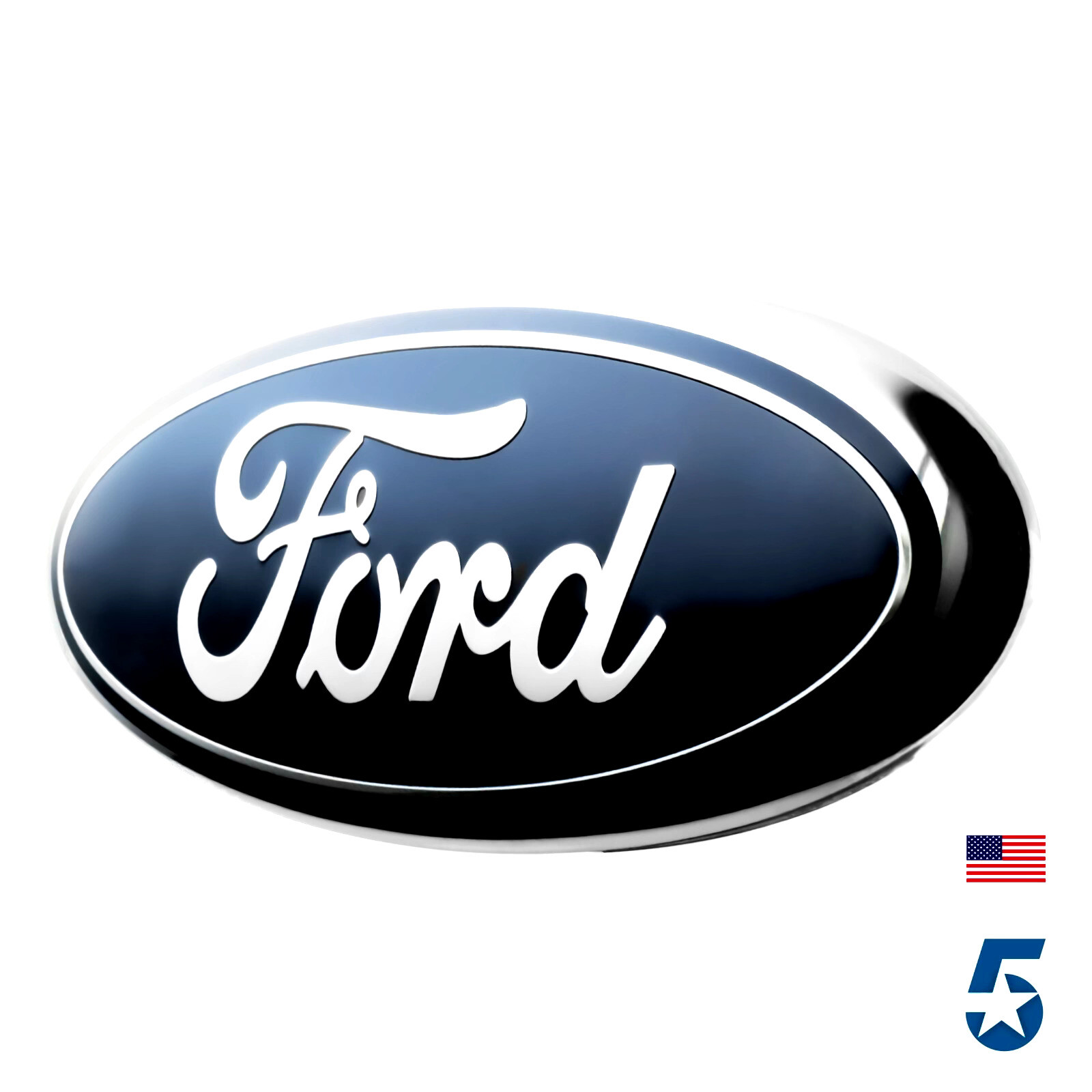 05-14 Ford F150 Blue Chrome 9in Oval Grille & Tailgate Emblem