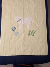 Baby quilt, yellow, with a fuzzy lamb, light weight