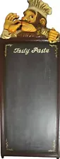 Vintage Chef Menu Chalk Board Display Restaurant Sign Daily Specials Apx 40"x16"