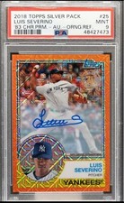 2018 Luis Severino Topps 1983 Orange Chrome Refractor Auto Card /25 PSA 9 A’s
