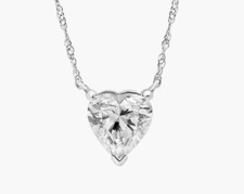 Heart Shaped Diamond Solitaire Necklace