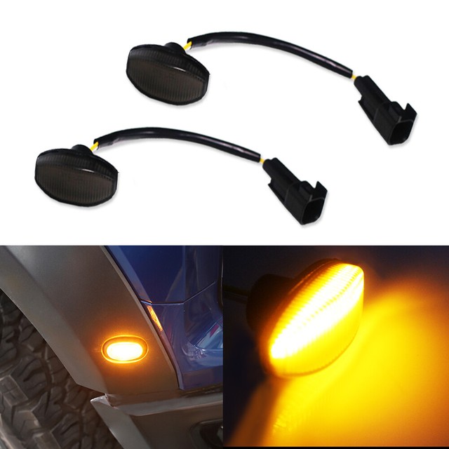 For 20102014 Ford Raptor Front Side Marker Lights Black Lens Smoked