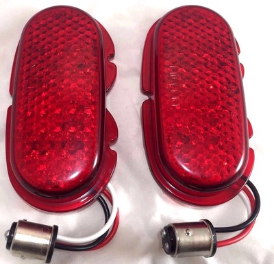 Pair of LED Tail Lights Lenses for 1942-1948 Ford 12 Volt w/ 1157 Plug