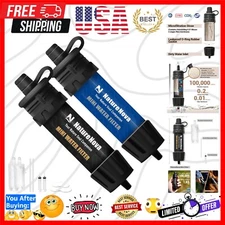 Compact Emergency Water Filter Straw - 99.9999% Contaminant Removal for Families