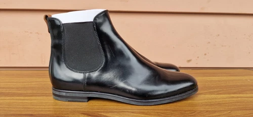 RARE AGL Black Leather Chelsea Ankle Boots Flat Sz US 9/ EU 39 E94B