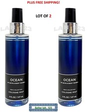 LOT OF 2 MEN Bath  Body Works OCEAN Cologne Spray Mist 5 oz each NEW FRESH SHIP