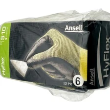 Ansell HyFlex Cut Resistant Work Gloves Latex Free 12 Pair Size 6 - NEW