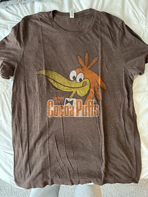 Vintage Cuckoo For Cocoa Puffs Sonny Bird Graphic Brown T-Shirt Mens L Large