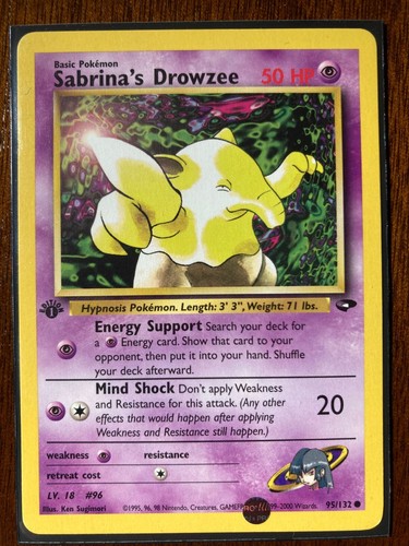 Pokémon Gym Challenge 1ª Edición No Holo Sabrina's Drowzee 95/132. EX - Imagen 1 de 4