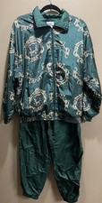 Vintage Slade Jacket Pants Windbreaker Set Multicolor Green Womens Size Large