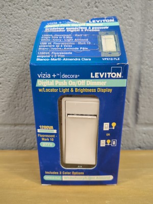 Leviton Digital Push On/Off Dimmer 1200VA 277V 3 Color Options T4