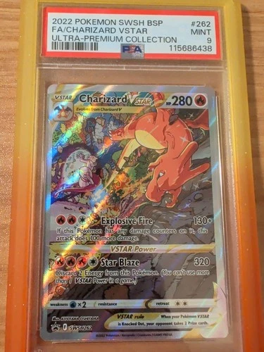 Pokémon TCG Charizard VSTAR SWSH262 Holo Black Star Promo Card PSA9 With Guard