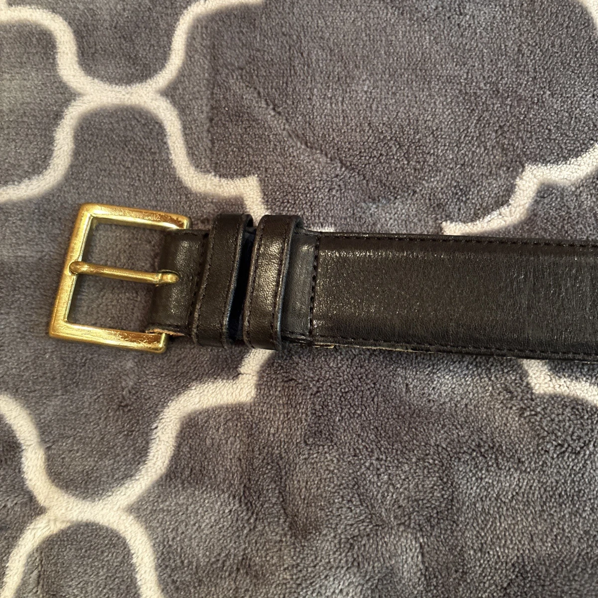 Coach 7600 Genuine Leather Belt Brass Gold Buckle Black Women\'s 40\