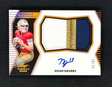 Noah Grubbs 2026 Leaf Trinity Auto Patch Jersey Relic RPA /75 Notre Dame