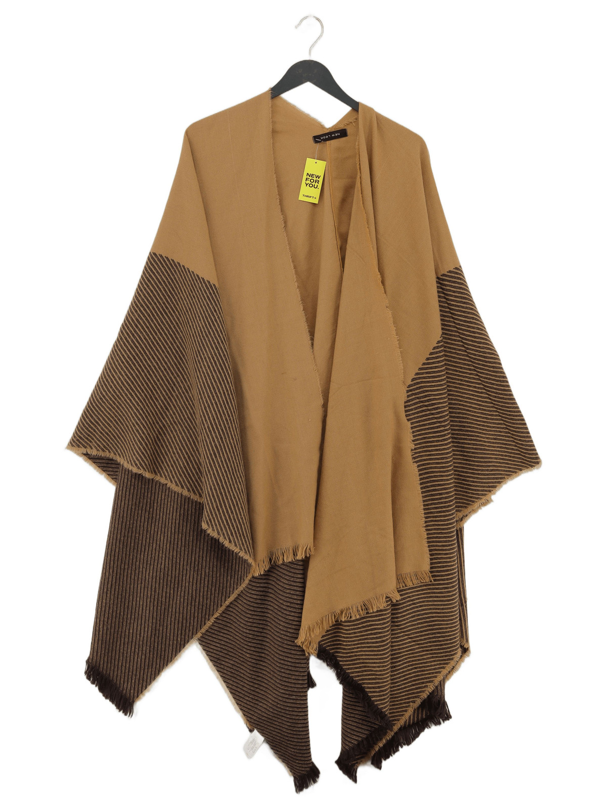 ALTRA Cappotto donna New Look marrone geometrico 100% altro soprabito