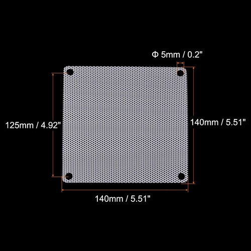 5pcs 140mm Computer Fan Filter Grills PVC Mesh Dustproof Case Cover White - Zdjęcie 2 z 5