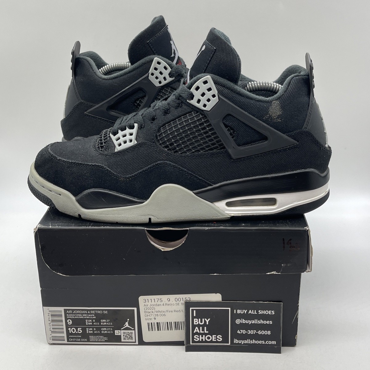 Size 9 - Air Jordan 4 Retro SE Mid Black Canvas Suede (DH7138-006