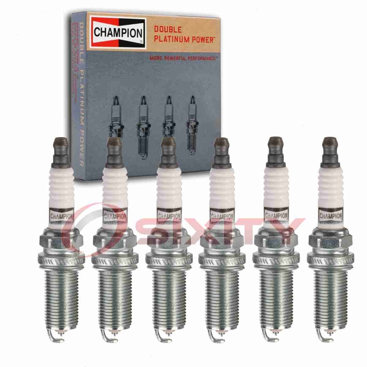 6 pc Champion Double Platinum Spark Plugs for 2008-2016 Toyota Highlander bn