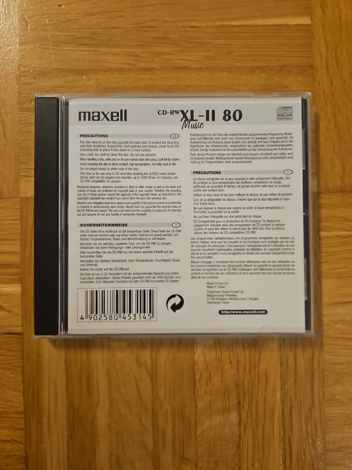 Maxell CD-RW Music XL-II Audio Rohlinge 80 Minuten Neu #2 - Bild 2 von 2