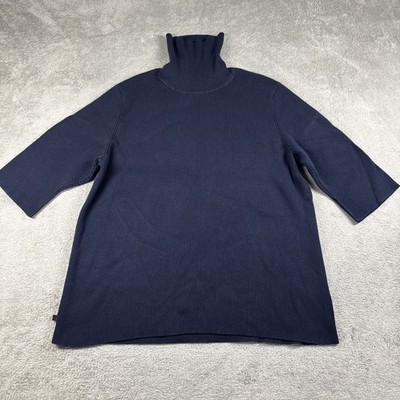 Lauren Ralph Lauren Short Sleeve Turtleneck Sweater Womens Navy Blue 2X