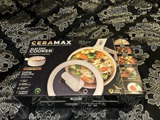 Ceramax Olla Caliente Eléctrica Cerámica Sartén Cocina y Tapa Vaporera 1.6 Nuevo En Caja
