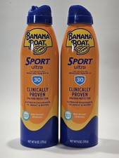 Banana Boat Sport Ultra SPF 30 Sunscreen Spray 2 Packs (6 oz each) Exp:01-2026 2.50 per gallon