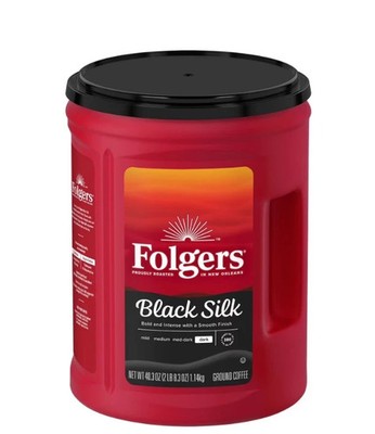 Folgers Dark Roast Ground Coffee, Black Silk - 40.3 oz