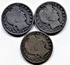 Barber Half Dollars, 1906 - P,O,D 3 coin lot