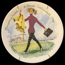 Francoise en Pantalon Plate Ganeau 1979 CY 054 Limoges  8.5 inches Vintage