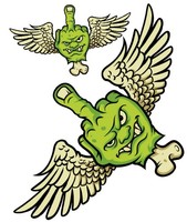 Aufkleber-Set Fliegender Stinkefinger 9 X 5,5 Cm Flying F**K Decal Sticker