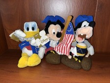 NWT Disney Store Set of 3 Spirit Of  76 Mickey Goofy Donald Plush Bean Bags