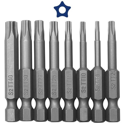 Torx Bits Set 8 Stück Magnetisch T8 T10 T15 T20 T25 T27 T30 T40 Hochfest