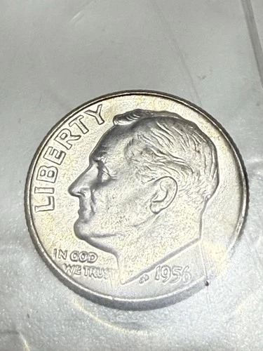 1956 D Roosevelt Dime 90% Silver US Coin UNCIRCULATED #6