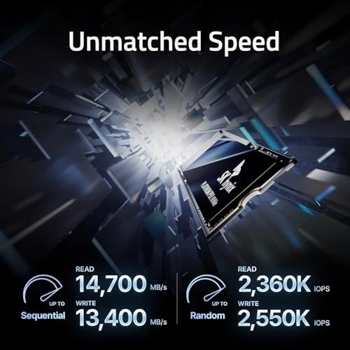 SK HYNIX PLATINUM P51 1TB PCIE GEN5 NVME M.2 SSD UP TO 14,700 MB/S READ - BLACK - Image 3 of 4