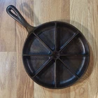 Vintage Lodge Cast Iron Cornbread Skillet USA D2 8CB Wedge Rustic Cabin Southern