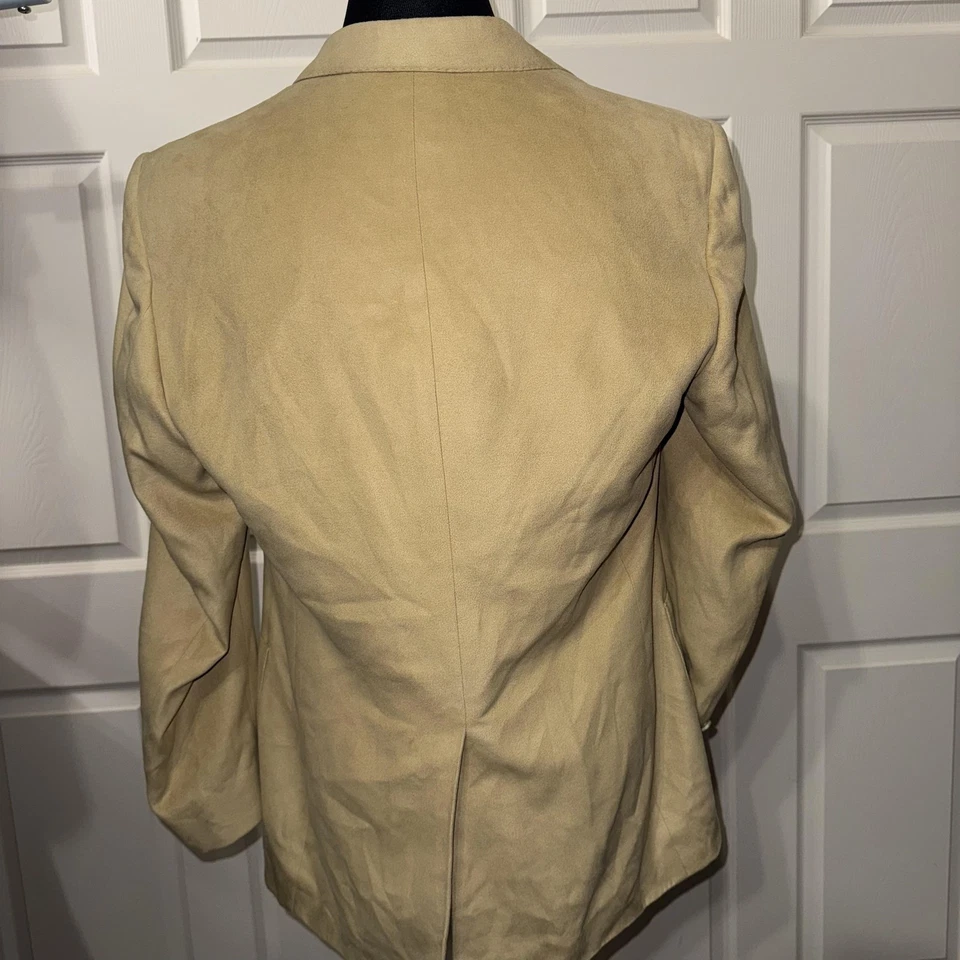 Винтажный Lanvin Blazer мужской 42 желтовато-коричневый замши спортивное пальто ACTWU союз сделано США 80-х 90-х - Изображение 3 из 4