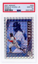 2021 Panini Mosaic Wheels Prizm Ronald Acuna Jr. #4 PSA 10