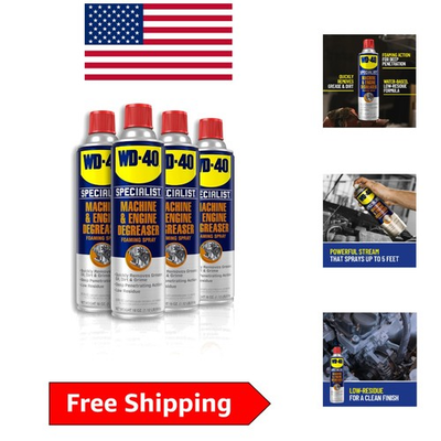 #ad 18 oz Machine amp; Engine Degreaser Foaming Spray 4 Pack for Heavy Duty Cleaning $64.59