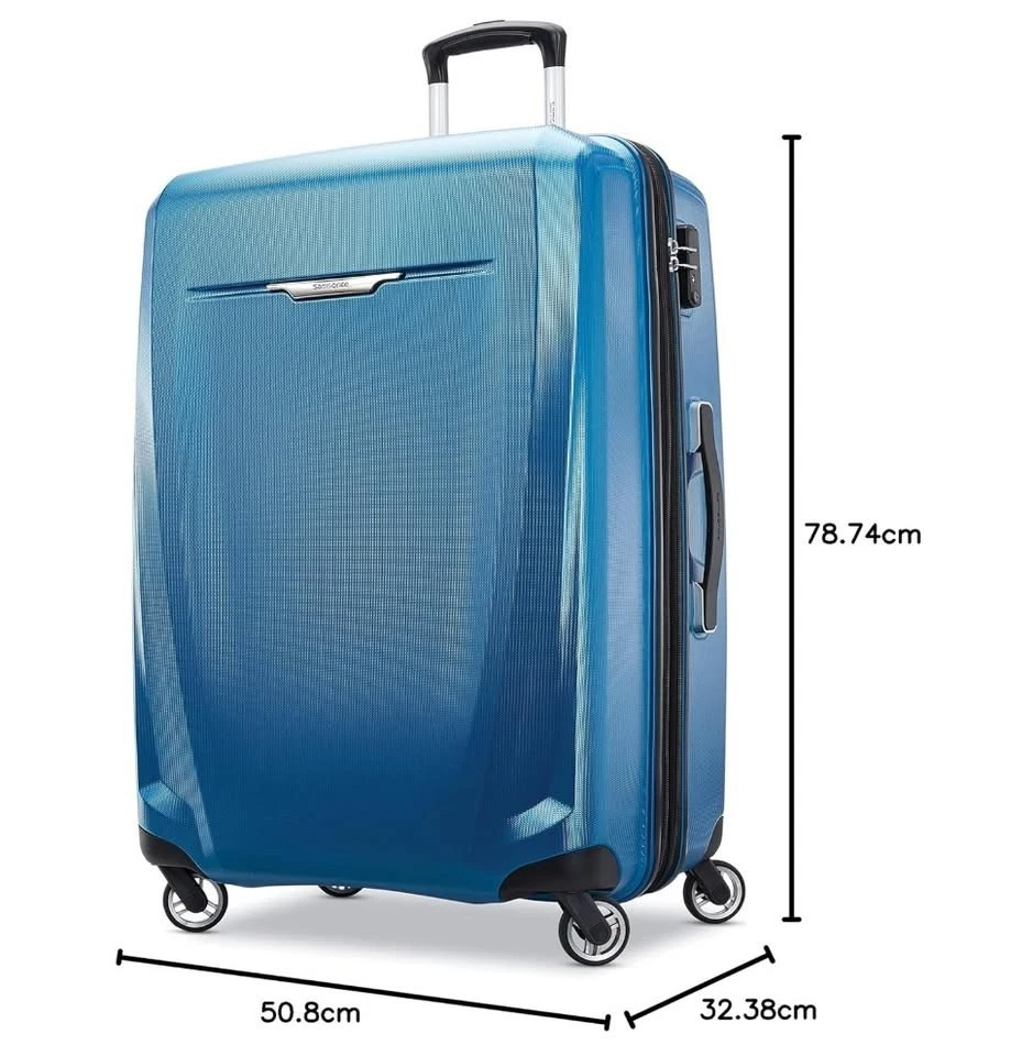 SAMSONITE WINFIELD 3 DLX HARDSIDE LUGGAGE SPINNERS 3 PIECE 20/25/28 Blue/Navy - Image 2 of 4