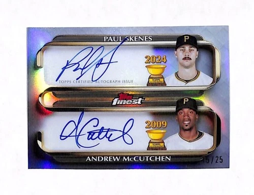 2025 Topps Finest Paul Skenes Andrew McCutchen 15/25 Dual Auto Card Pirates
