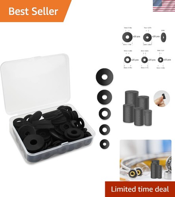#ad Heavy Duty Flat Rubber Washers Assortment 5 Sizes 100 Pcs for Versatile Use $11.99