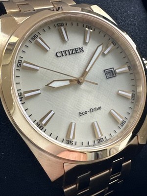 Citizen Men's Classic Date Eco-Drive Gold Stainless Steel Watch 41 MM BM7532-54P