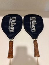 Pair of Vintage Wilson Marksman Racquet Co85 with Covers