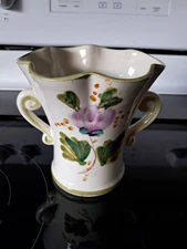 Vintage FTD Hand Painted Floral Vase