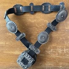 Concho Belt, Navajo, Sterling Silver, Vintage, made by Ben, 2790
