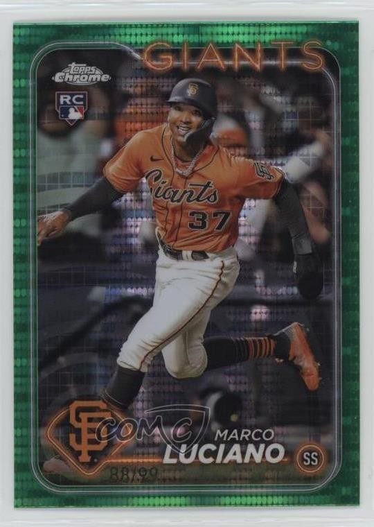 2024 Topps Chrome Green Sonar Refractor 88/99 Marco Luciano #210 16tx