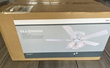 Hampton Bay Clarkston 44in White Ceiling Fan Light Kit Frosted Glass BRAND NEW