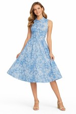 Talbots Women’s Size 2 Blue Floral Sleeveless Shirt Dress Button Front Collared 